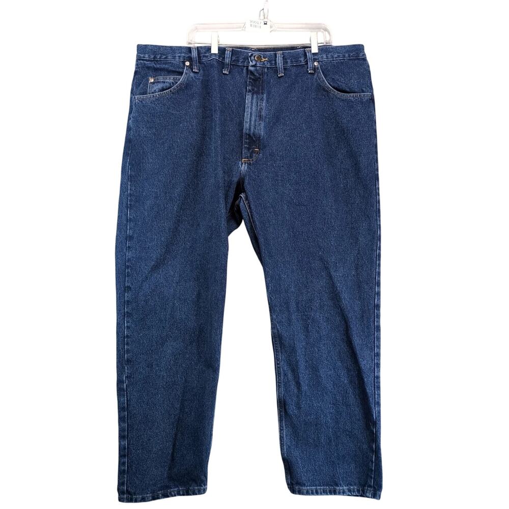 Wrangler Relaxed Fit Jeans Men's‎ 44x30 100% Cotton Wide Straight Leg Dark Wash